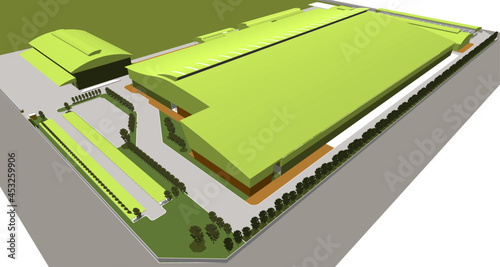 3D illustration of building project