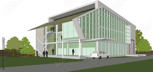 3D illustration of building project