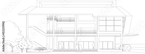 3D illustration of building project