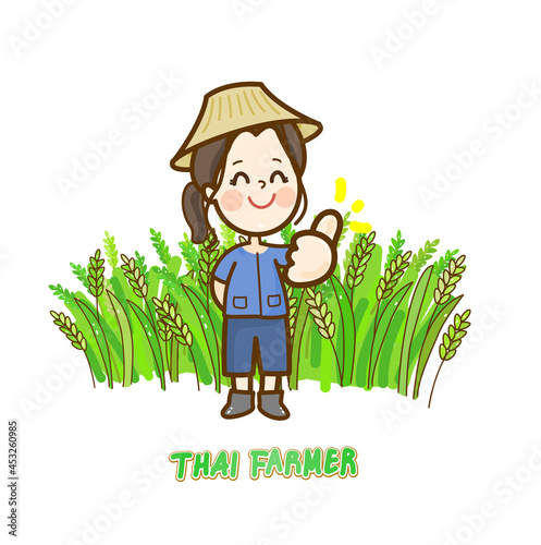 Thai farmer character.