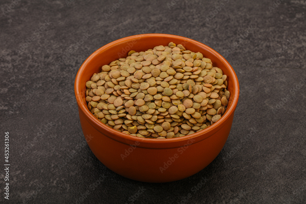 Vegan cuisine - Dry lentil heap Vegan cuisine - Dry lentil heap