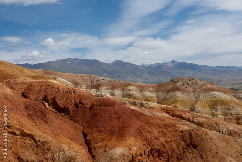 rocks from red sandstone in mountain Altai