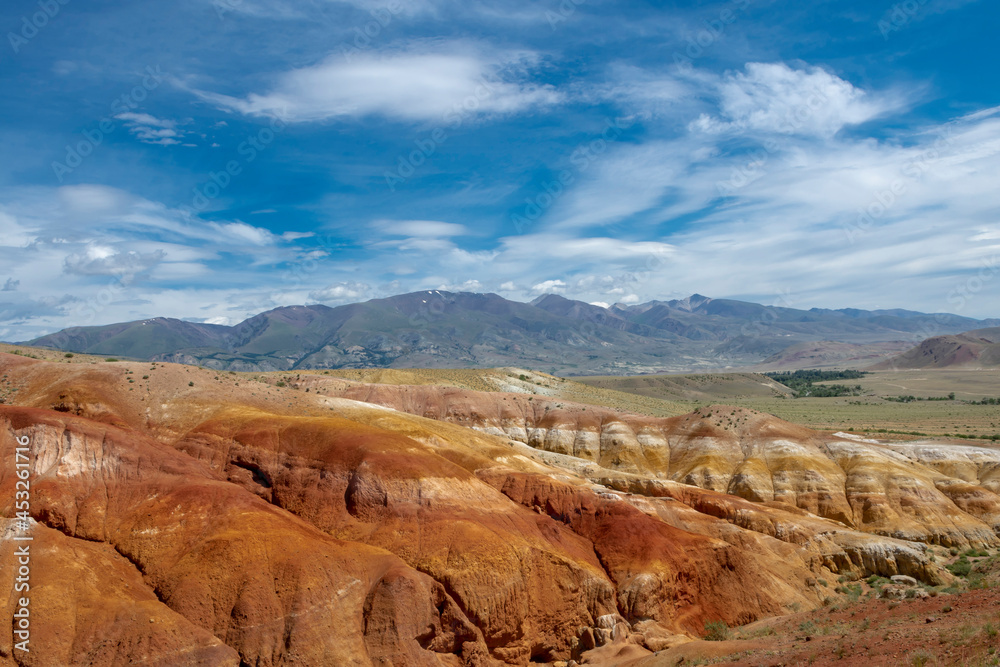 red rocks from the sandstone of the place Mars in the Altai mountains