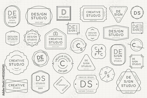 Minimal logo badge design set