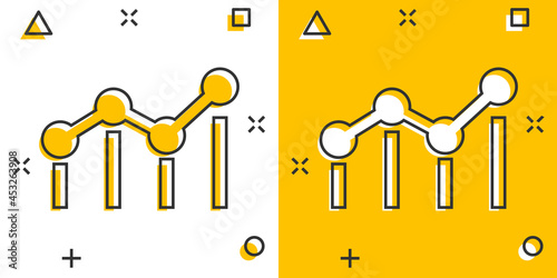 Benchmark measure icon in comic style. Dashboard rating vector cartoon illustration on white isolated background. Progress service business concept splash effect.