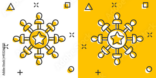Mind awareness icon in comic style. Idea human vector cartoon illustration on white isolated background. Customer brain business concept splash effect.
