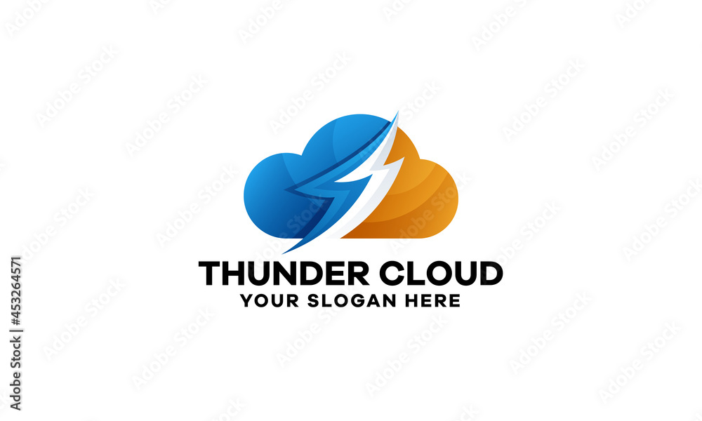 Thunder Cloud Gradient Logo Design