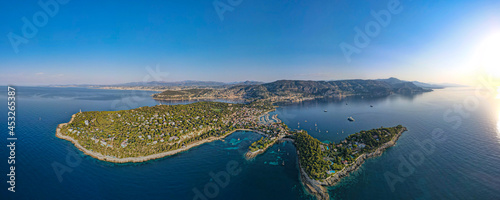 Fototapeta Naklejka Na Ścianę i Meble -  Aerial view of Cap Ferrat in the French Riviera Mediterranean