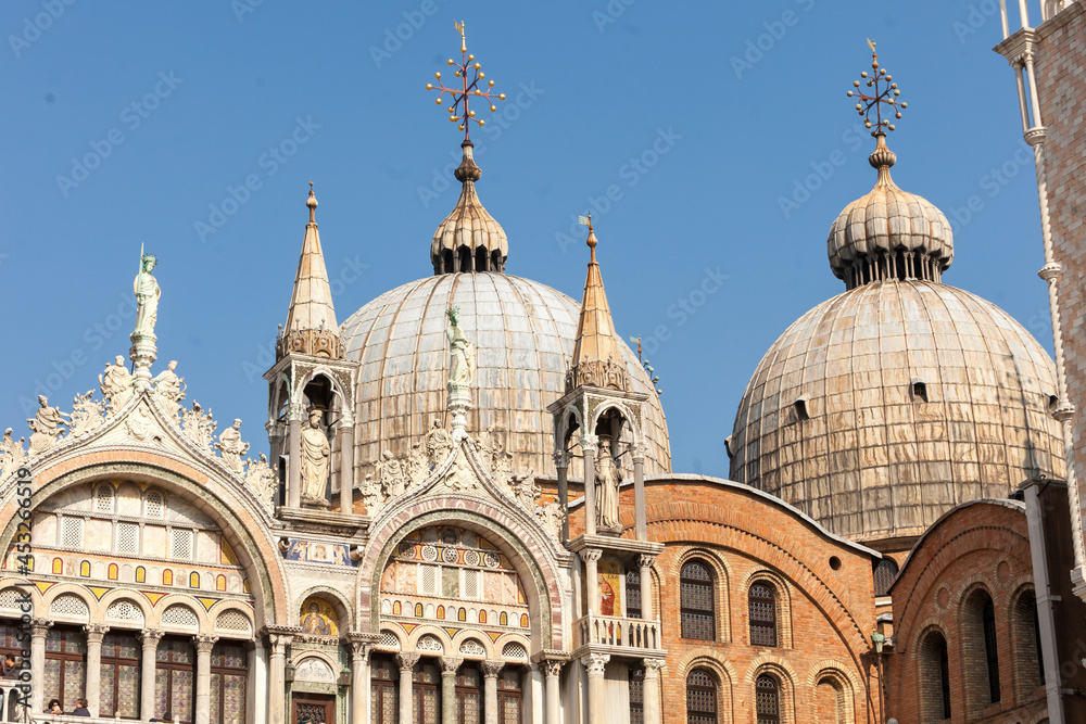 Architecture in St Mark's Square (Piazza San Marco in Italian), Venice, Italy. 