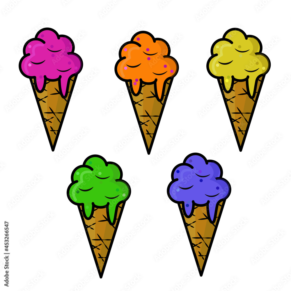 ice cream cone pattern different flavors