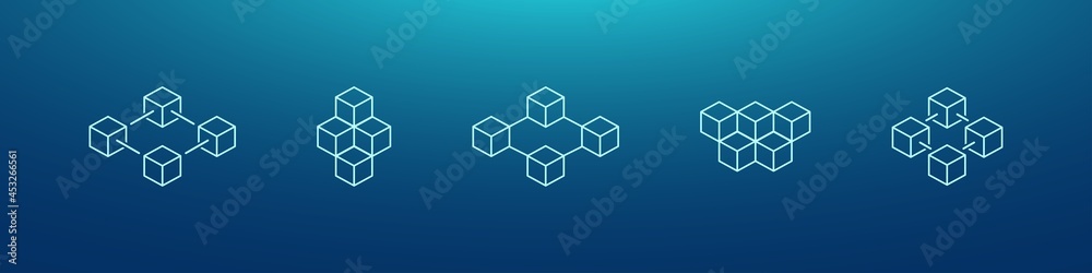 blockchain icon. crypto currency block chain logo icon isolated vector blockchain icon. crypto currency block chain logo icon isolated vector