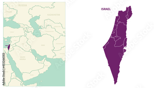 Israel map. map of Israel and neighboring countries.