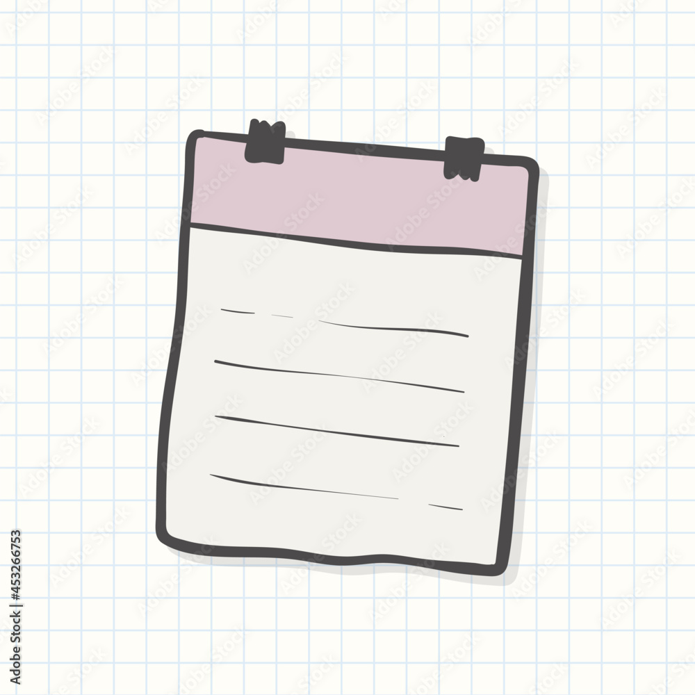 Blank lined paper note with binder paper clips Blank lined paper note with binder paper clips