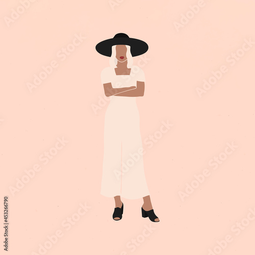 Female fashionista in a jumpsuit social template