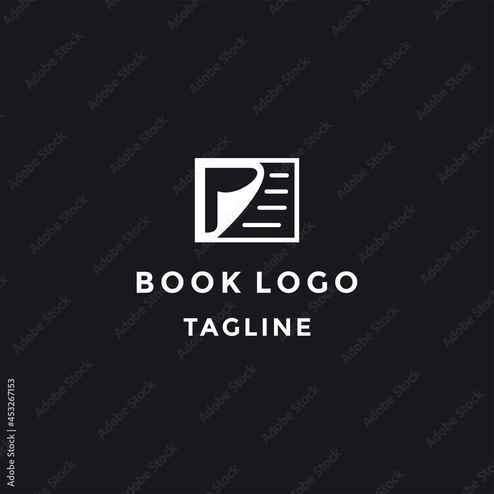 Open Book Logo Education Flat Vector Design line logo