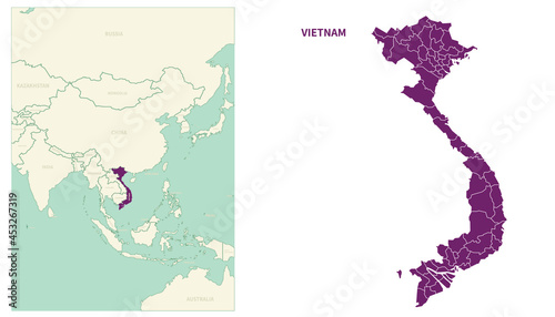 Vietnam map. map of Vietnam and neighboring countries.