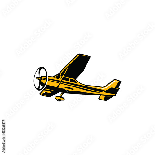 Light Aircraft Vector. Small plane propeller