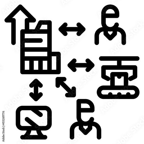 outsourcing line icon