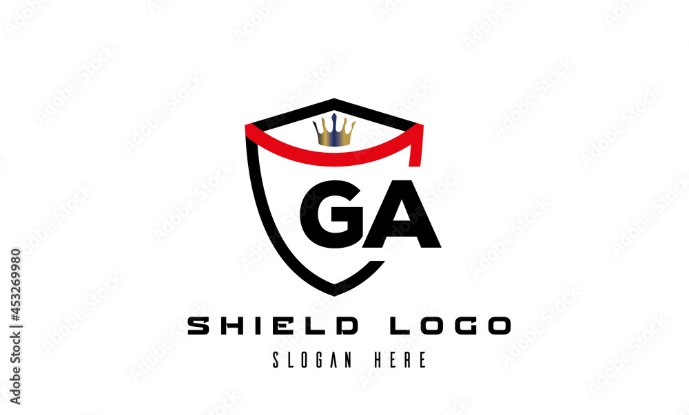 GA king shield latter logo vector GA king shield latter logo vector