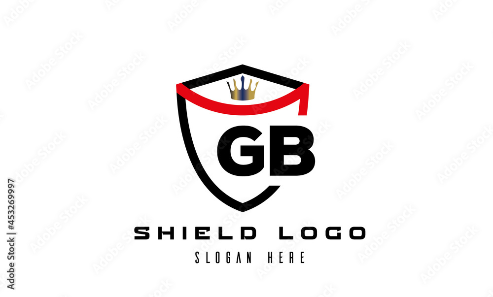 Fototapeta premium GB king shield latter logo vector