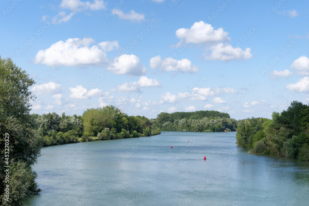 Seine river in La Bassée national nature reserve.  Ile-de-France region