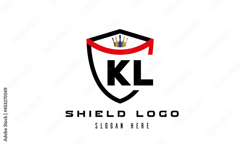 KL king shield latter logo vector KL king shield latter logo vector