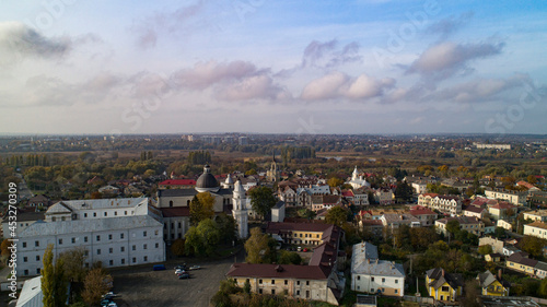 The historical part of the ancient city of Lutsk. Aerial view.