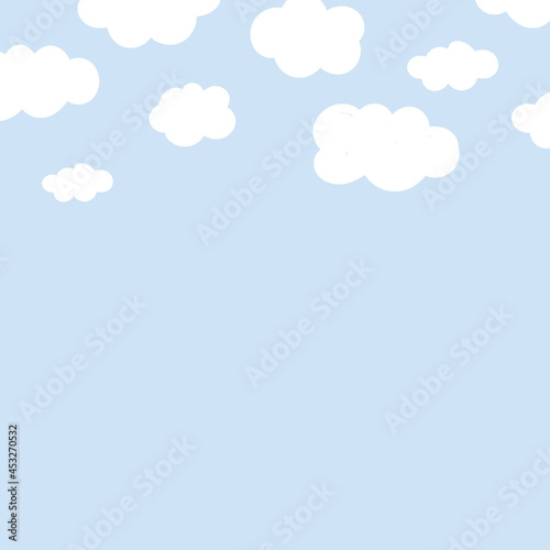 Cute background vector with fluffy cloud pattern