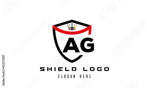 AG king shield latter logo vector