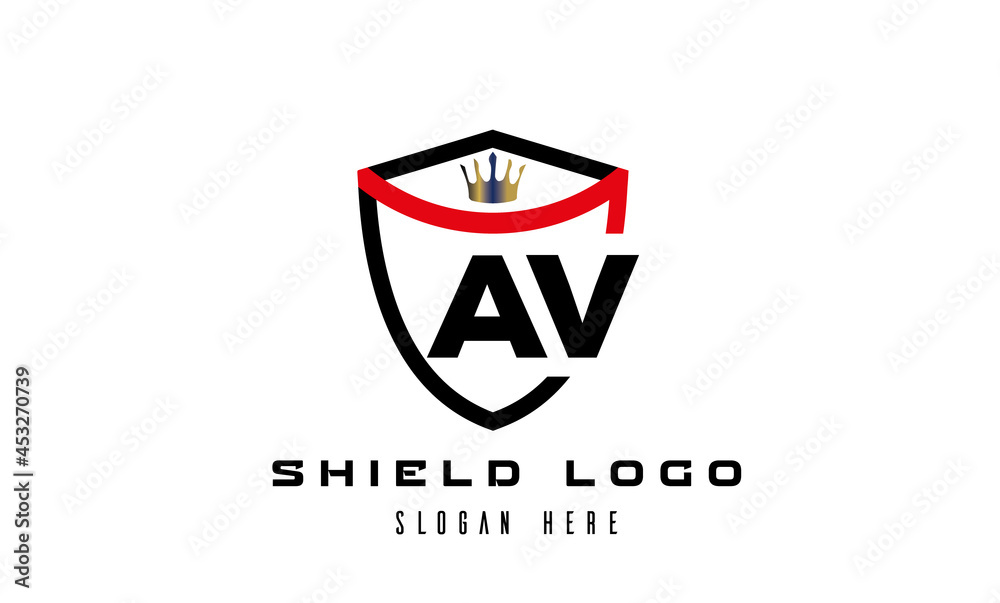 AV king shield latter logo vector AV king shield latter logo vector