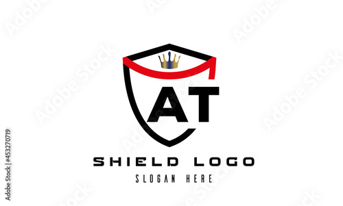 Free Download AT king shield latter logo vector - GFXLoad