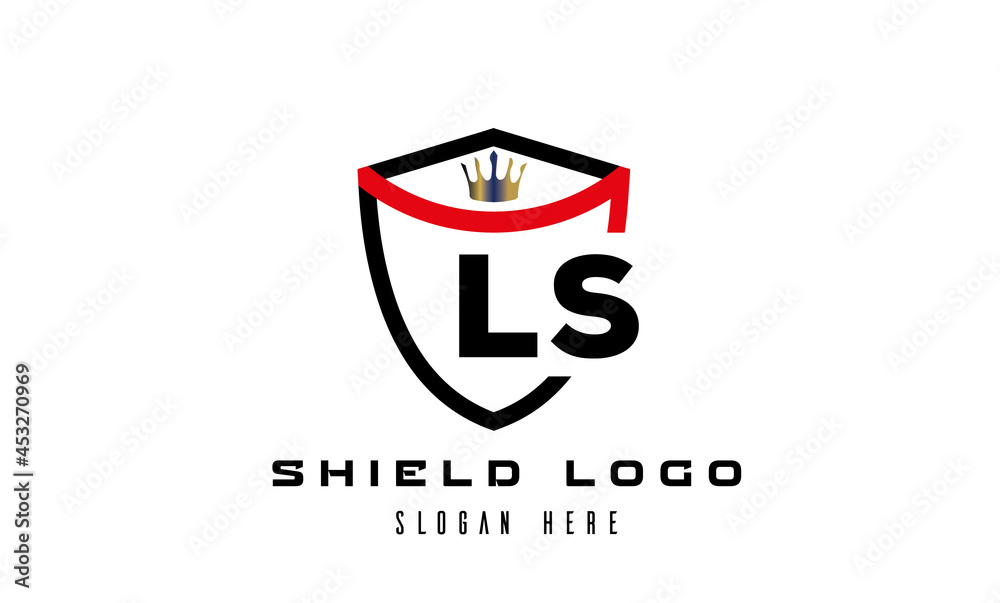 LS king shield latter logo vector
