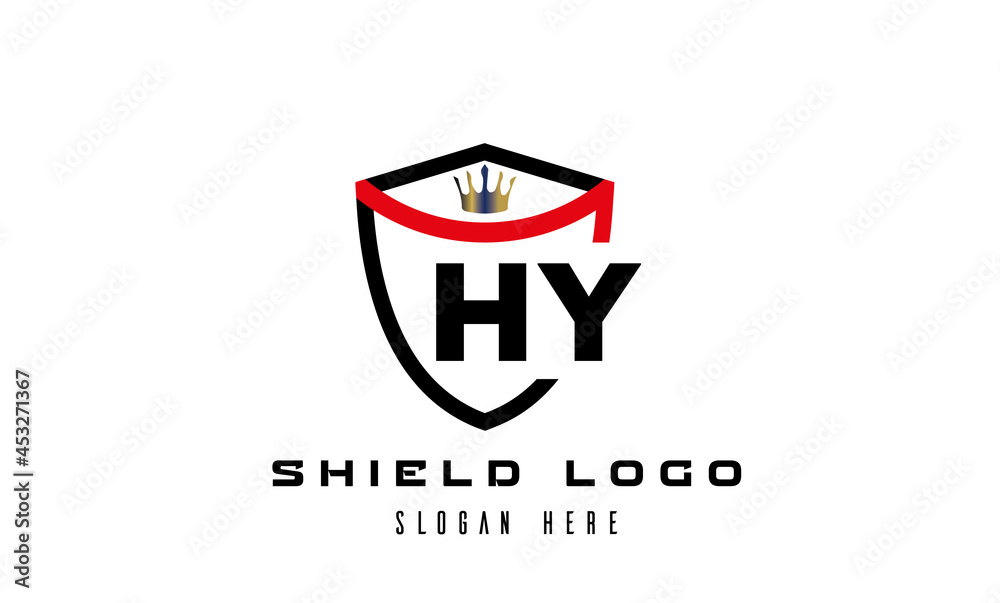 HY king shield latter logo vector