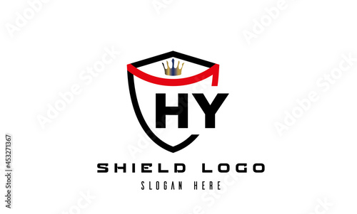 HY king shield latter logo vector