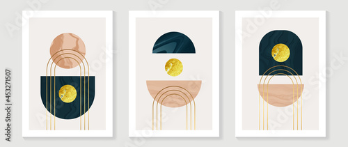 Abstract Math art background vector. Modern block color art wallpaper. Geometric marbling gold style texture. Cubism s low-poly backgrounds. Good for home deco, wall art, poster, invite and cover.