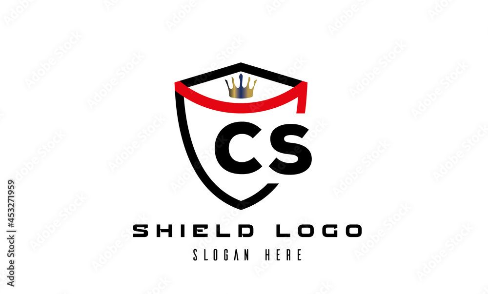Fototapeta premium king shield CS latter logo 