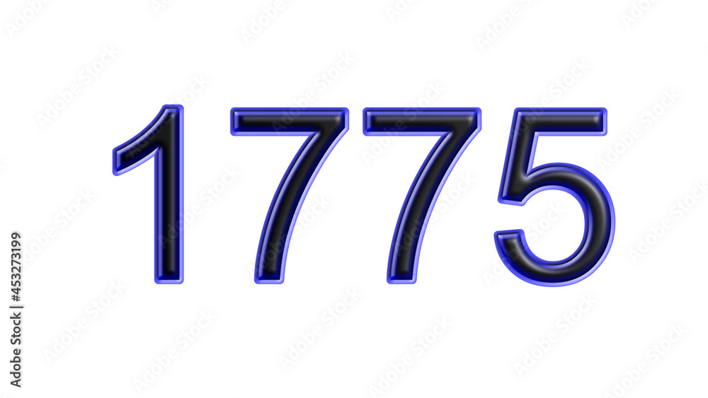 blue 1775 number 3d effect white background blue 1775 number 3d effect white background