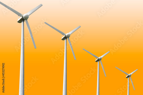 Wind turbines farm, wind power