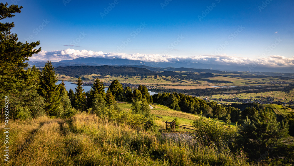 Fototapeta premium Widok na Jezioro Czorsztyńskie i tatry