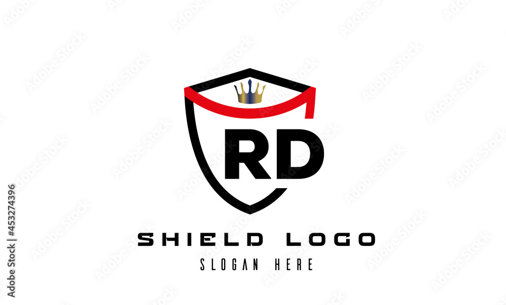 king shield RD latter logo vector