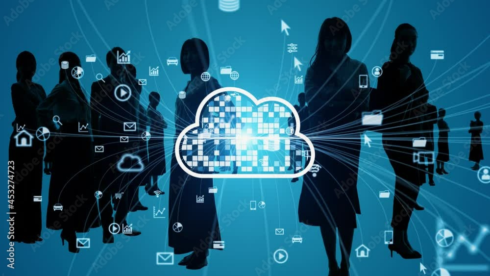 Cloud computing concept. Communication network.