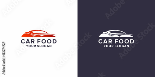 car with food logo template