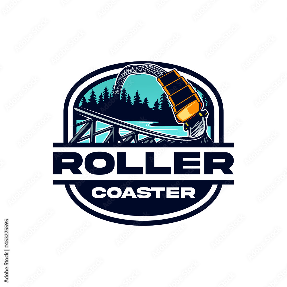 roller coaster logo vector isolated - obrazy, fototapety, plakaty 