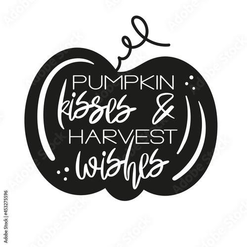 Fall Lettering. Decorative autumn poster in black (ID: 453275596)