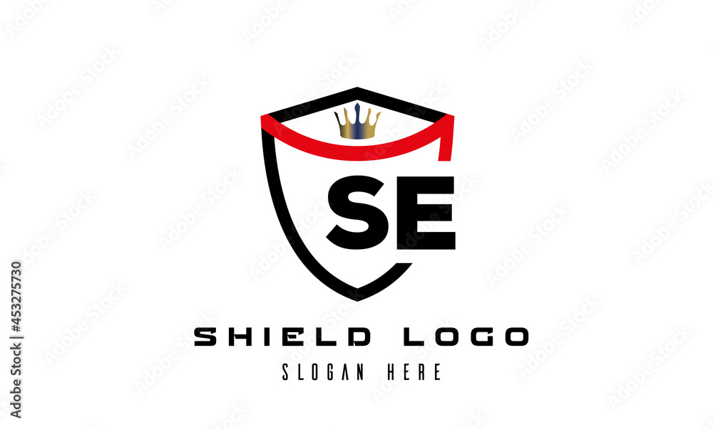 king shield SE latter logo vector