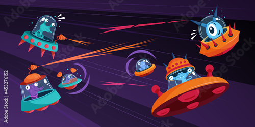 Aliens Spaceship Battle Composition