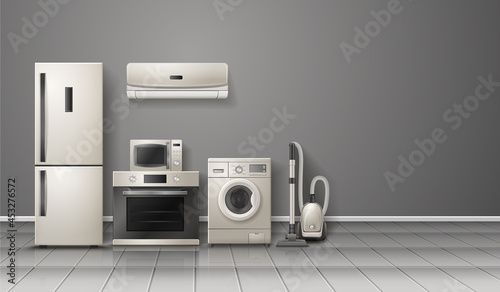 Household Appliances Realistic Composition
