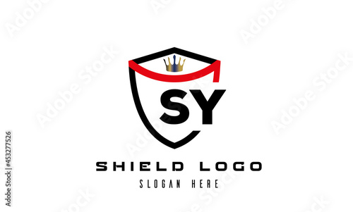 king shield SY latter logo vector