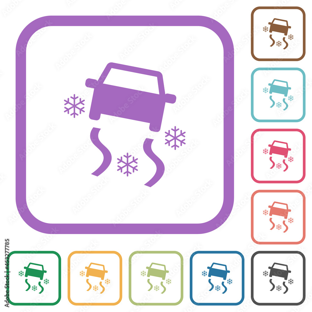 Snowy road dashboard indicator simple icons Snowy road dashboard indicator simple icons
