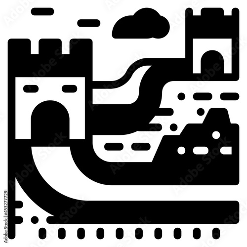 great wall glyph icon